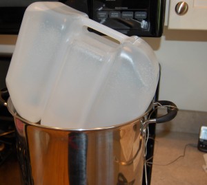 2.5 Gallons of water into the kettle!